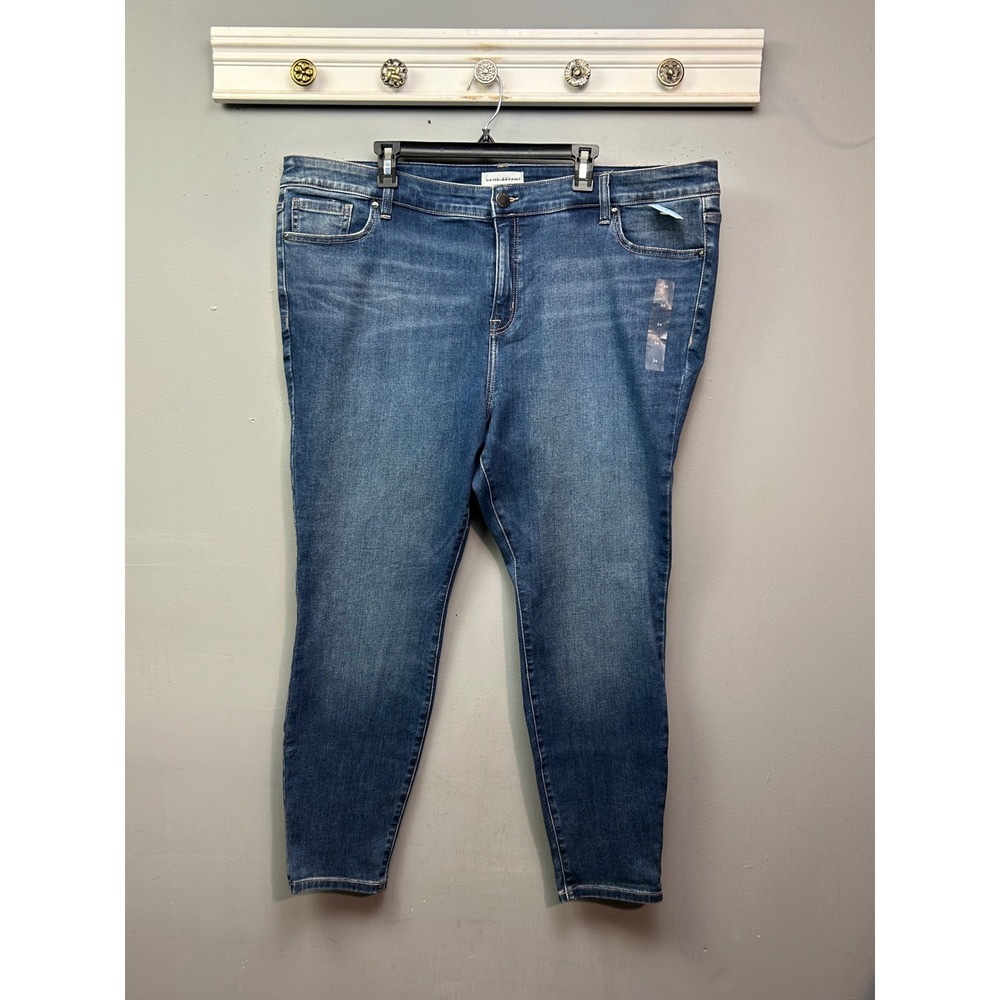 Lane Bryant Womens Plus 24 Hi Rise Skinny Jeans Flex Magic Waistband Blue Denim